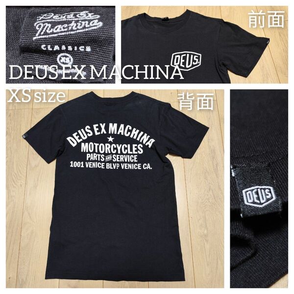 デウス・エクス・マキナ XS Tシャツ 半袖 ブラック S 古着 MENS DEUS EX MACHINA バイク モーター