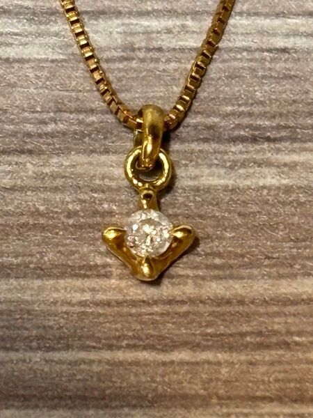 (734)【天然メレダイヤ0.05ct】K18ベネチアンチェーンネックレス