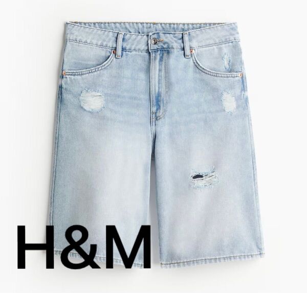 H&M★ダメージデニムショートパンツ 34インチ