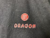 90's USA製 DRAGON 龍 漢字 プリント Ｔシャツ 半袖 黒 (Ｌ) ブラック 日章黒 90年代 アメリカ製 オールド_画像4