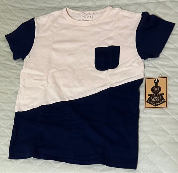 超美品 トパーズ バイカラー ポケット Tシャツ サイズ M 廃盤 日本製 綿 100%