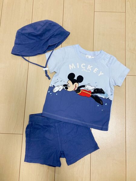 H&M エイチアンドエム キッズ ベビー セットアップ Tシャツ 半袖 ショートパンツ 上下セット 80 帽子
