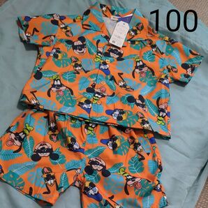 ミッキーマウス アロハシャツ ショートパンツ セットアップ キッズ 100cm