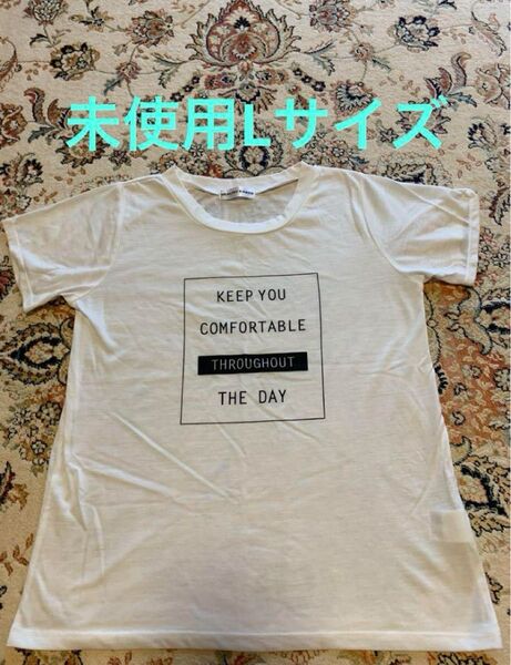 未使用Lサイズ ロゴT 白 カットソー Tシャツ プリント