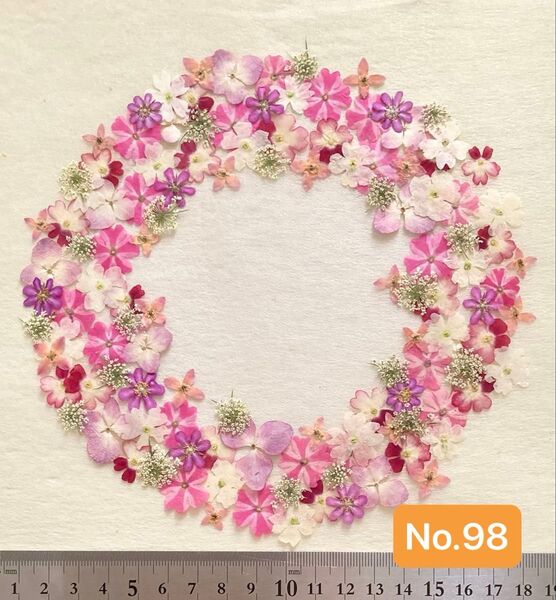 No.98 ピンク系小花の押し花素材
