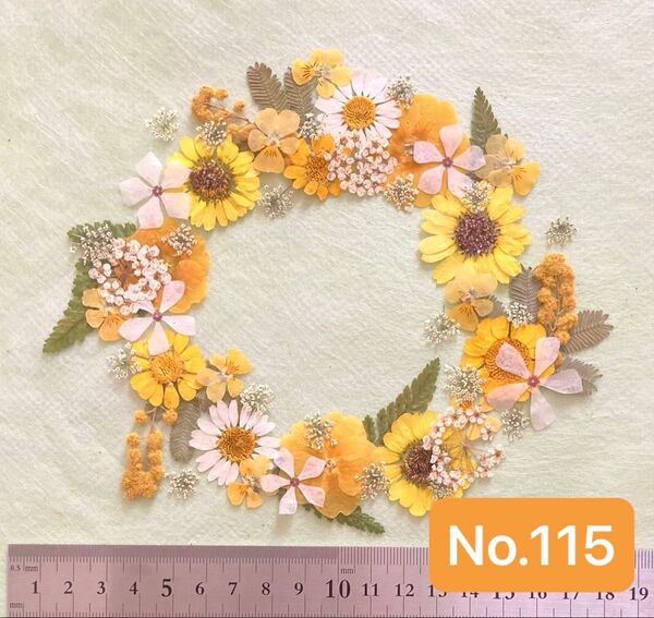 No.116 イエロー系押し花素材