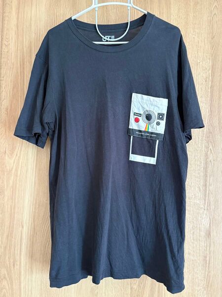 ユニクロ UT 黒 Tシャツ 胸ポケット Lサイズ Polaroid