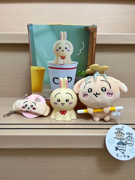 ちいかわ うさぎセット うさぎの討伐マスコット ぬーどるストッパー フィギュア ウラヤハボウズ リストバンドキーホルダー