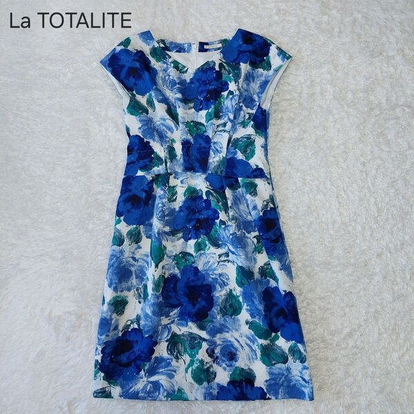 La TOTALITE ラトータリテ 花柄 薔薇 膝下 ワンピース ノースリーブ 日本製 オケージョン