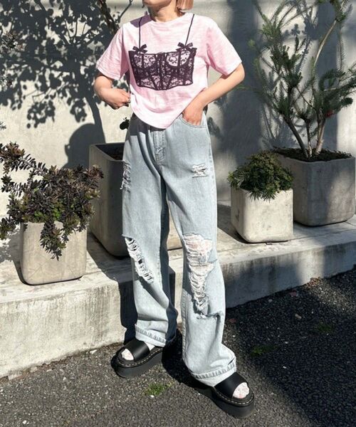 新品Alley by w closet ビスチェプリントTEE Tシャツ