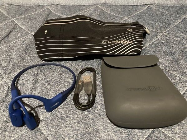 【ジャンク品】骨伝導 ワイヤレス イヤホン Aftershokz AEROPEX Blue Eclipse
