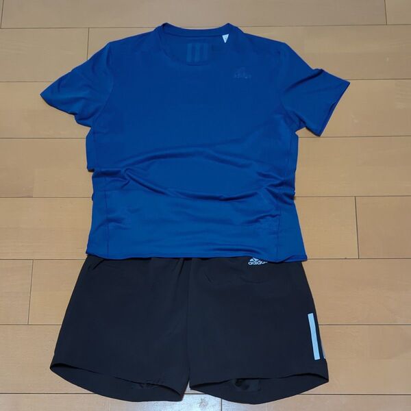 adidas Tシャツ&ハーフパンツ メンズ スポーツウェア ランニング 2点セット Mサイズ