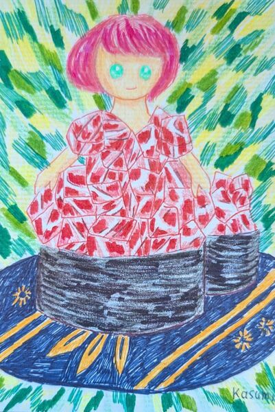 手描きイラスト「お寿司ドレス」