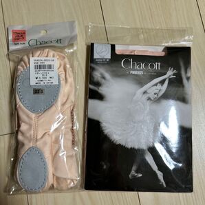 【新品未使用】Chacott スプリットソール バレエシューズ 22.0cm ジュニアタイツ(穴あき)S〜M(95〜130)