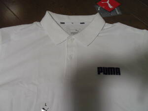 新品♪PUMA≪プーマ≫♪ロゴ入り半袖ポロシャツ ♪ホワイト♪USサイズＬ♪日本サイズL-XL♪