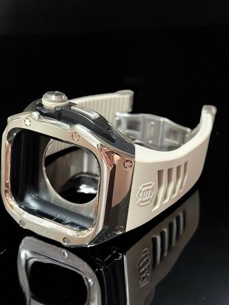 49mm ミリ ウルトラ アップルウォッチ シルバー ステンレス ケース 特殊 バックル ultra Apple Watchラバー