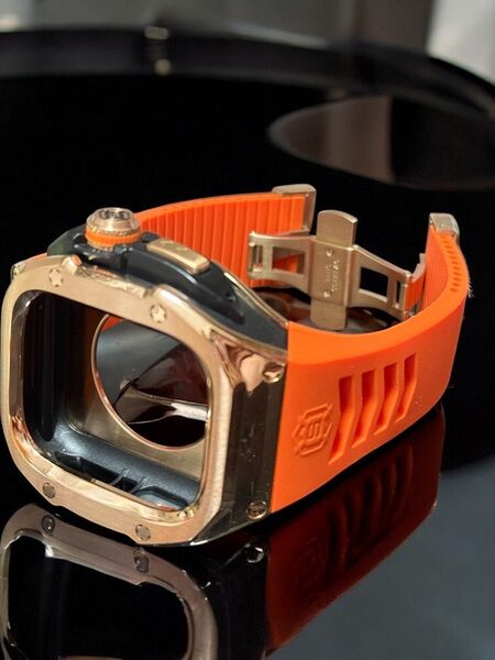 49mm 49ミリ ウルトラ アップルウォッチ ローズ ステンレス ケース オレンジ ラバー ultra Apple Watch