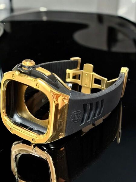 49mm ラバー ウルトラ アップルウォッチ ステンレス ケース 特殊 バックル ultra Apple Watch ゴールド