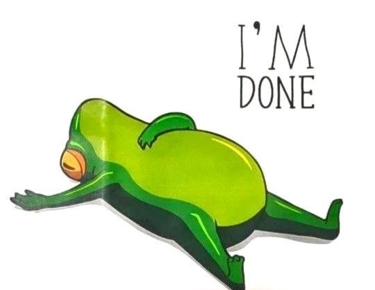 【カエル】パロディ★ I'M DONE★ おもしろ tシャツ (Lサイズ)