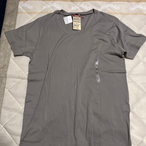 無印良品 Uネック Tシャツ L グレー