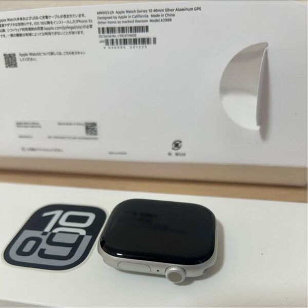 Apple Watch Series 10バッテリー100% GPS版アルミニウム スポーツバンド黒