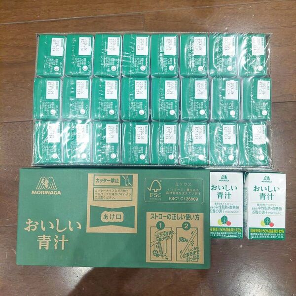 森永 おいしい青汁 ケース(125ml×24本入)、ケース(125ml×12本入)、125ml×2本 計38本