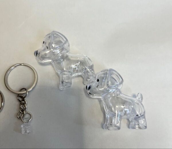2個セット 未使用 新品 けだまだま 犬 ラブラドールレトリバー 犬キーホルダー 毛 メモリアル 透明ケース 海