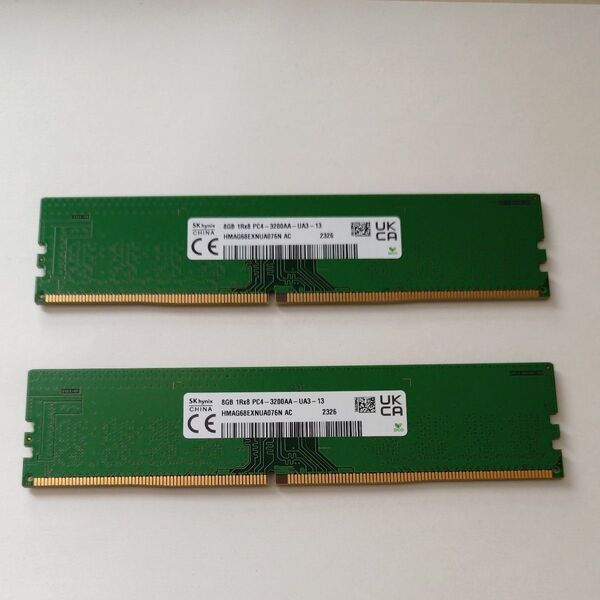 16GB(8GB×2枚) PC4-3200AA-UA3-13 デスクトップ用メモリ SKhynix