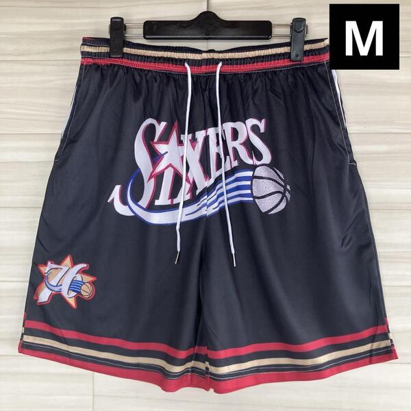 ★未使用品 NBA 76ers セブンティ・シクサーズ SIXERS バスパン ショーツ ユニフォーム ジャージ ハーフパンツ 新品 アイバーソン M