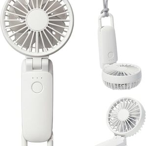 リズム RHYTHM ハンディファン 2025 大風量 静音 風量5段階 Type-C対応 小型 携帯扇風機 Silky Wind Mobile 3.2 ライトグレー オフホワイト