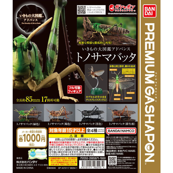 いきもの大図鑑アドバンス トノサマバッタ 全4種セット 未使用新品 送料込み