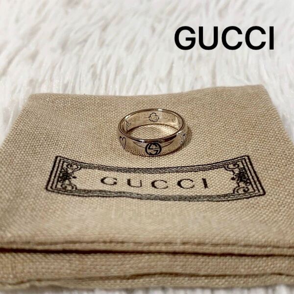 GUCCI GGインターロッキング刻印 ブラインドフォーラブ グッチ ダブルG ARGENTO Ag925 リング 指輪 アクセサリー シルバー 12 11.5号