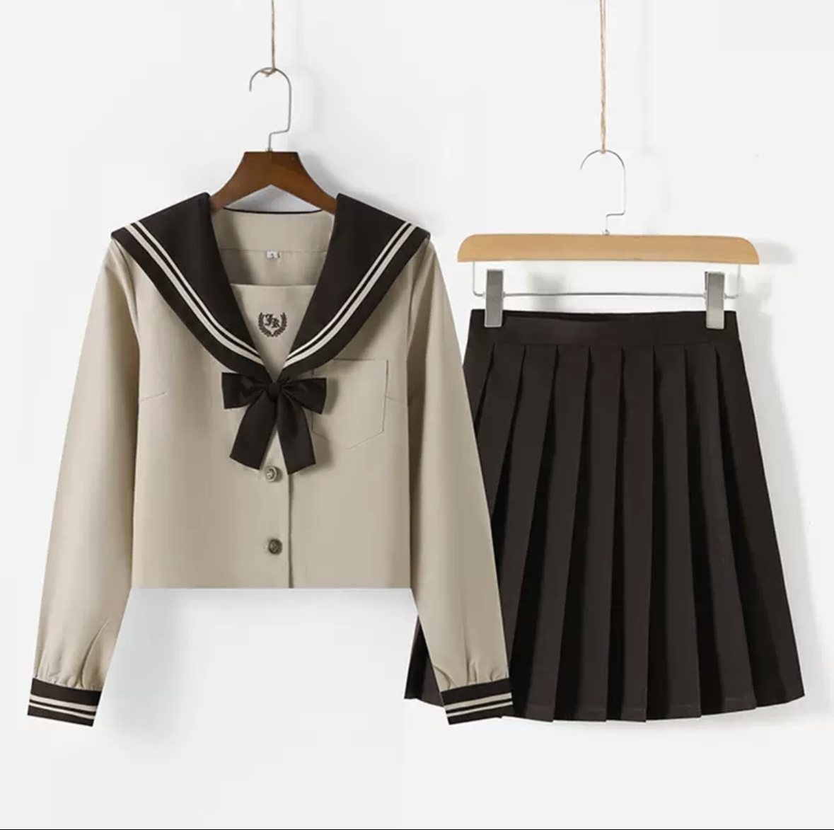 新品女子高セーラー服 コスプレ 制服長袖 シャツスカート蝶結び3点セット 女子高