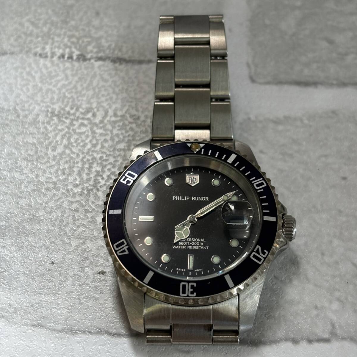 PHILIP RUNOR フィリップルノー 4Pダイヤ コイン クォーツ 腕時計 Yahoo!オークション - 動作品 フィリップルノー PHILIP RUNOR 10