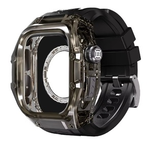 APPLE WATCH SERIES10 46MM 専用ケース カスタム MOD アップルウォッチ カバー GOLDEN CONCEPT 樹脂 画面保護 ラバー ブラック 黒