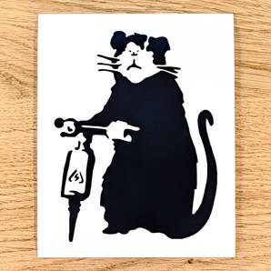 バンクシー #41 ネズミ 破つり ドリル カッティングステッカー ウォールステッカー 壁紙シール ストリートアート デカール アート