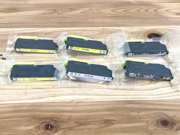 EPSON 純正インク ICBK70L ICLM70L ICY70L エプソン ブラック イエロー ライトマゼンタ 未使用品 6本 管理番号 08029