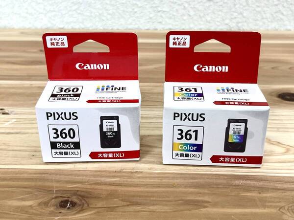 Canon 純正インクカートリッジ BC-360XL+BC-361XL ブラック+3色カラーセット 大容量 未使用品 取付期限2026年管理番号08051