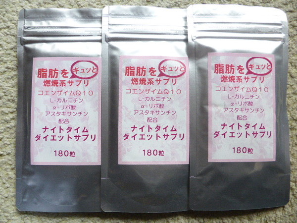 ナイトタイムダイエットサプリ 最大9ヵ月分(180粒×3袋) 送料無