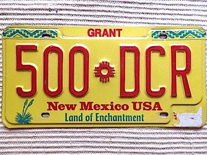 U.S.A.ニューメキシコ★ナンバープレート★New Mexico★Land of Enchantment★数字浮き出し加工★良品