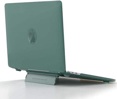 MiRowy MacBook Air 15インチ用 ケース 2025/2024/2023対応 スタンド機能付 ダークグリーン