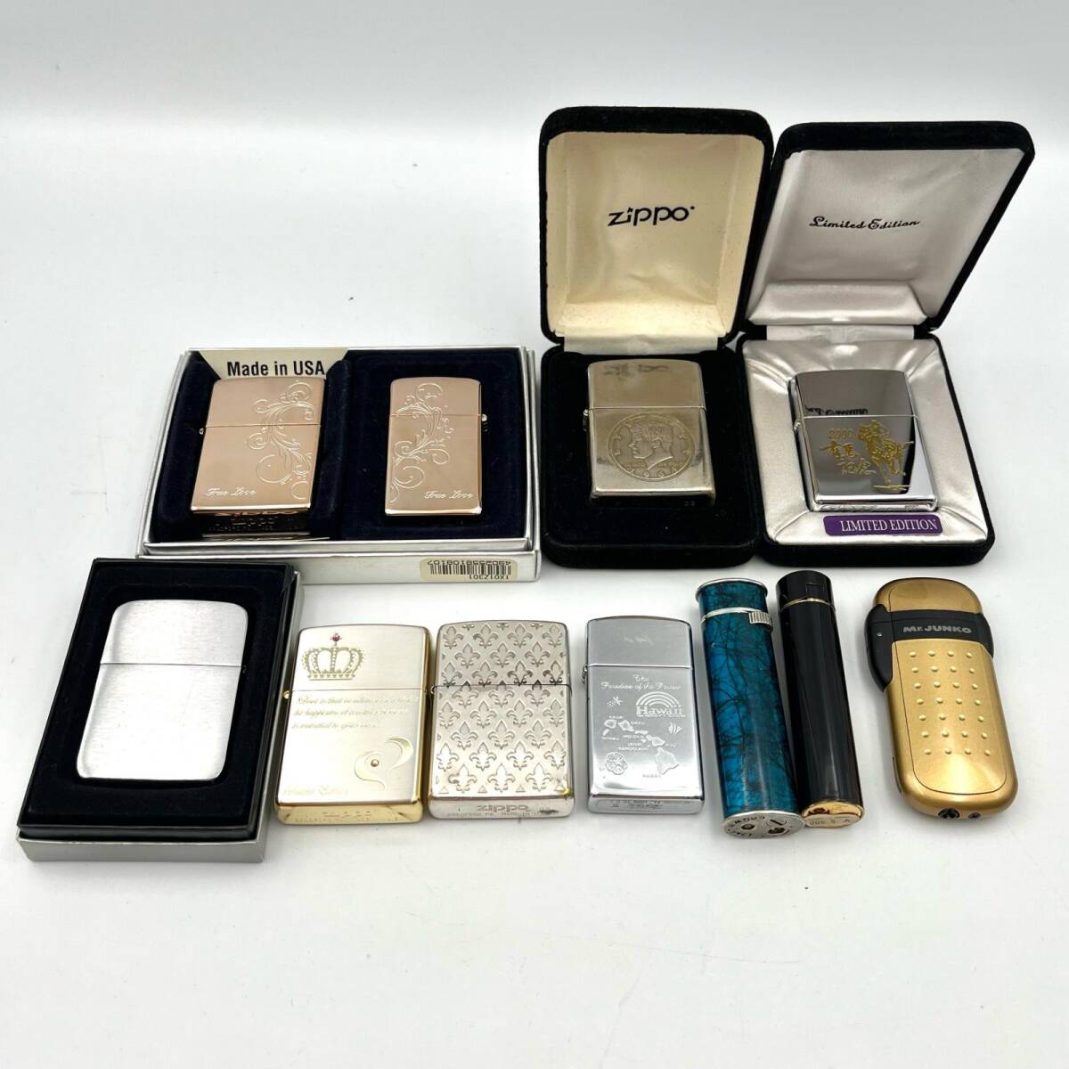 未使用品 ZIPPO ジッポ Mr junko ゴールド×レッド レザーケース付 2025年最新】Yahoo!オークション -ジッポー ミスタージュンコの