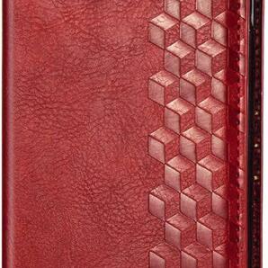 Nokia1.3 ケース 手帳型 ノートブック型ビジネスフォンケース レッド 赤