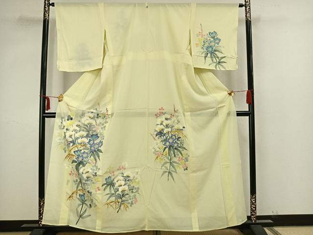 D500 夏着物　訪問着　花模様　絽　正絹　しつけ糸付き未使用極美品 訪問着 四季の花模様 金彩 紬 撫子色 トールサイズ しつけ糸 K