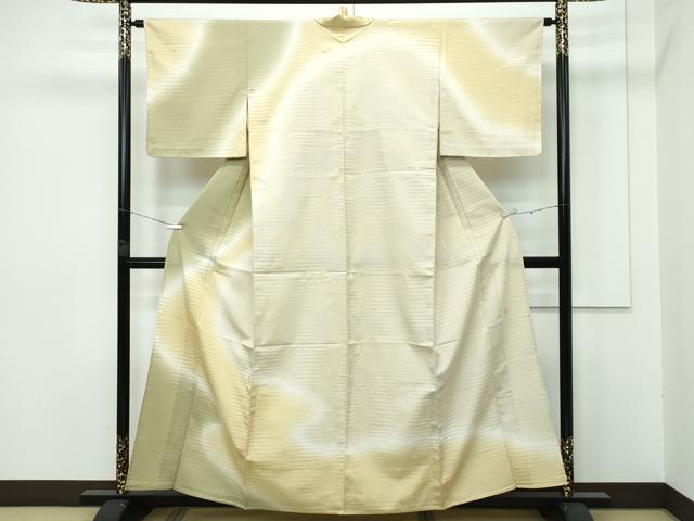 未使用 しつけ糸付き トールサイズ 単衣 本塩沢やまだ織草木染め 雪の中のきれ 本塩沢紬 やまだ織 雪の中のきれ 証紙付 寄せ柄 しつけ糸 藍色 K