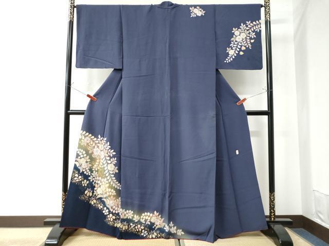 やまと誂製 翠山工房 絞り訪問着 着物 翠山工房 辻が花 絞り やまと誂製 訪問着 正絹 水色 紫 1087