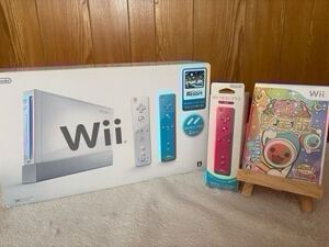 Nintendo Wii本体 Wiiスポーツリゾート同梱版 + Wiiリモコンプラス(ピンク) ゲームソフト太鼓の達人付き 任天堂 ほぼ未使用