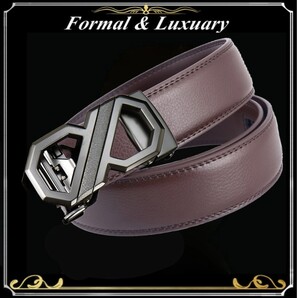 ベルト j51【茶】折りたたみ発送 ダーク 穴なし 無段階調整ベルト ゴルフベルト 人気 オートロック メンズ 革 ビジネス カジュアル