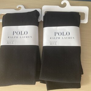 送料無料 ■ 未使用品 POLO RALPH LAUREN レギンス Mサイズ 10分丈 2点セット 裏起毛 ブラック 黒色 ポロラルフローレン