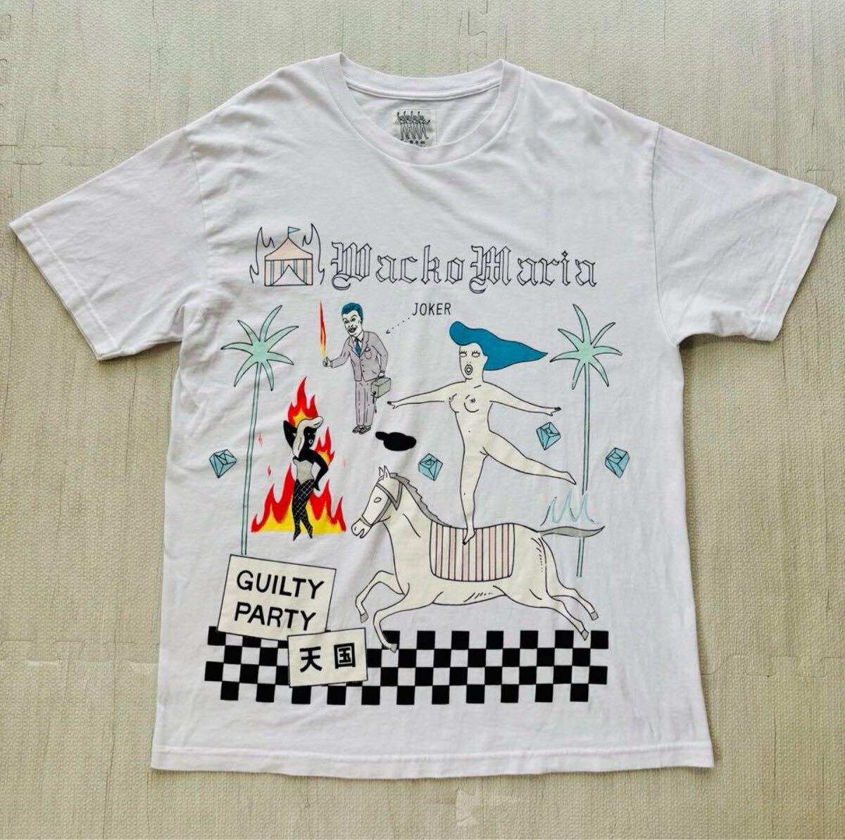 白L【WACKOMARIA】世界平和 TEE／新品タグ付／送料込 世界平和プロジェクト CREW NECK T-SHIRT(Type-7) - WACKO MARIA